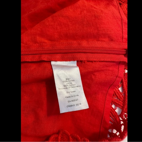 TALBOTS Red Lace Crochet Eyelet Blouse Top Shirt Short Sleeve Scoop Neck Plus - Picture 10 of 12